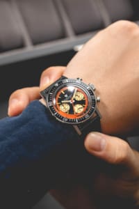 Nivada Chronoking "Paul Newman" Orange, Deze <strong>Nivada Chronoking</strong> ademt de stijl van Paul Newman